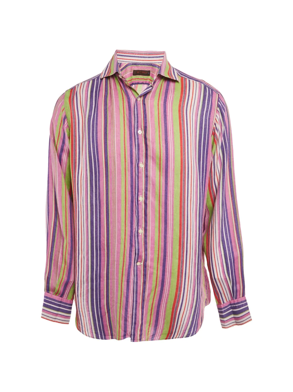 Etro Pre-Owned T-shirt in lino a righe - Rosa