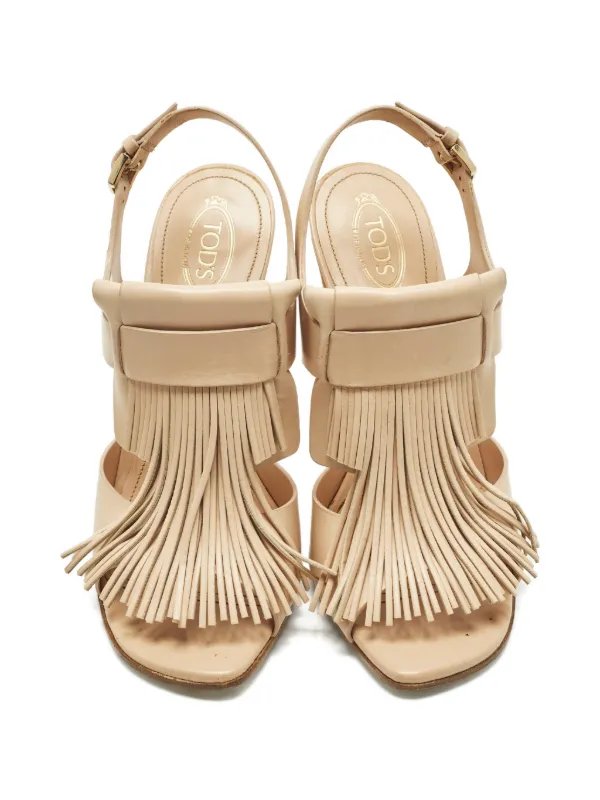 Tod's Vintage フリンジ レザーサンダル | ニュートラル | FARFETCH JP