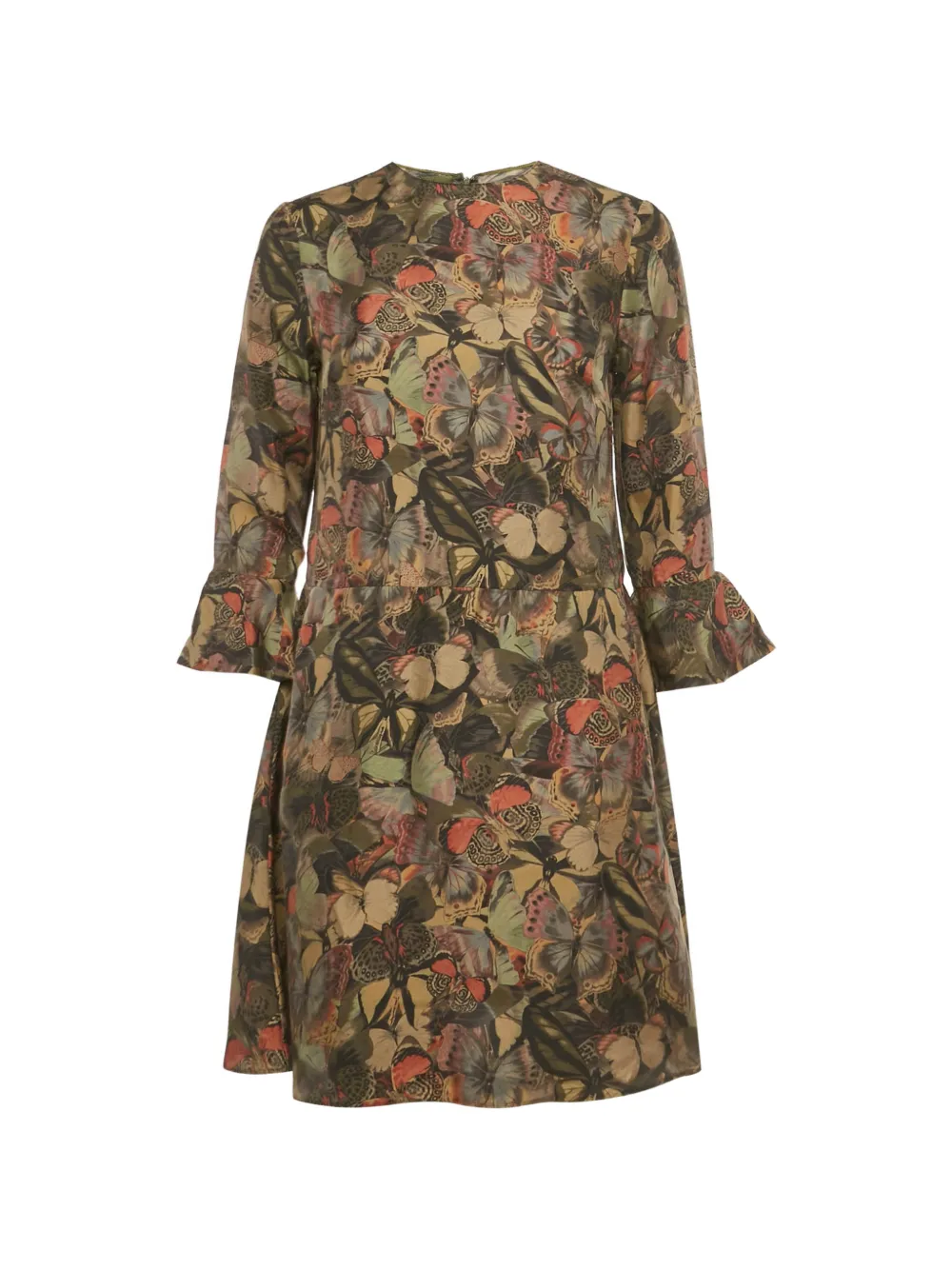 Valentino Pre-Owned butterfly-print silk mini dress - Verde