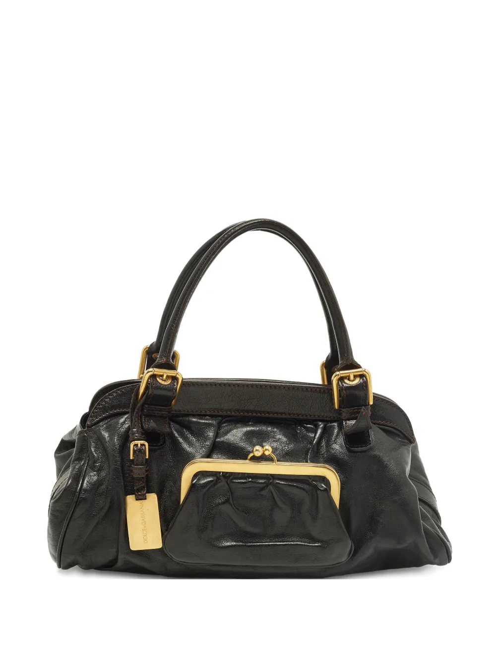 Dolce & Gabbana Pre-Owned kisslock leather tote bag - Nero