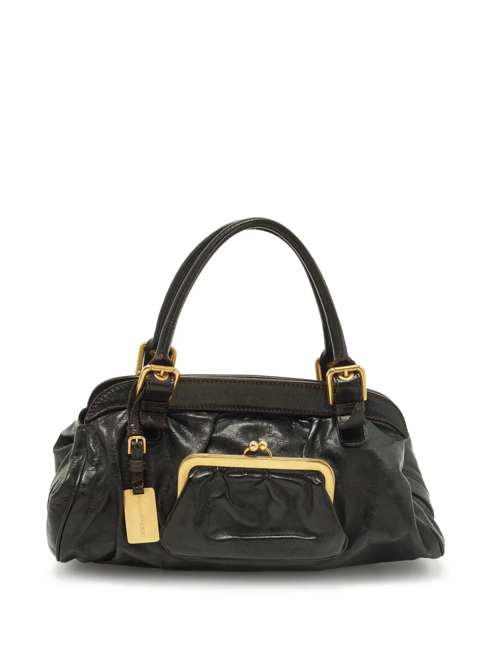 Dolce & Gabbana Pre-Owned kisslock leather tote bag - Nero