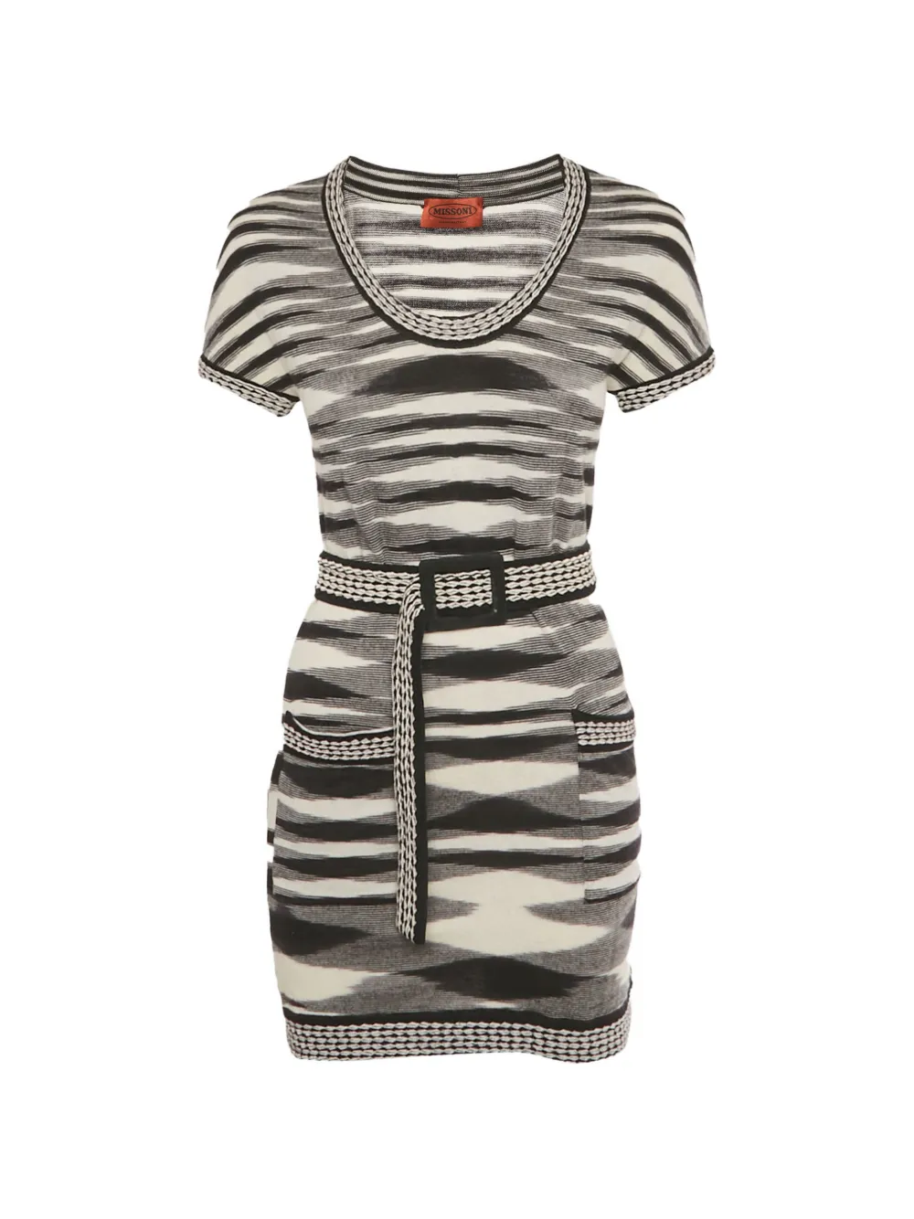 Missoni Pre-Owned short-sleeve belted mini dress - Bianco