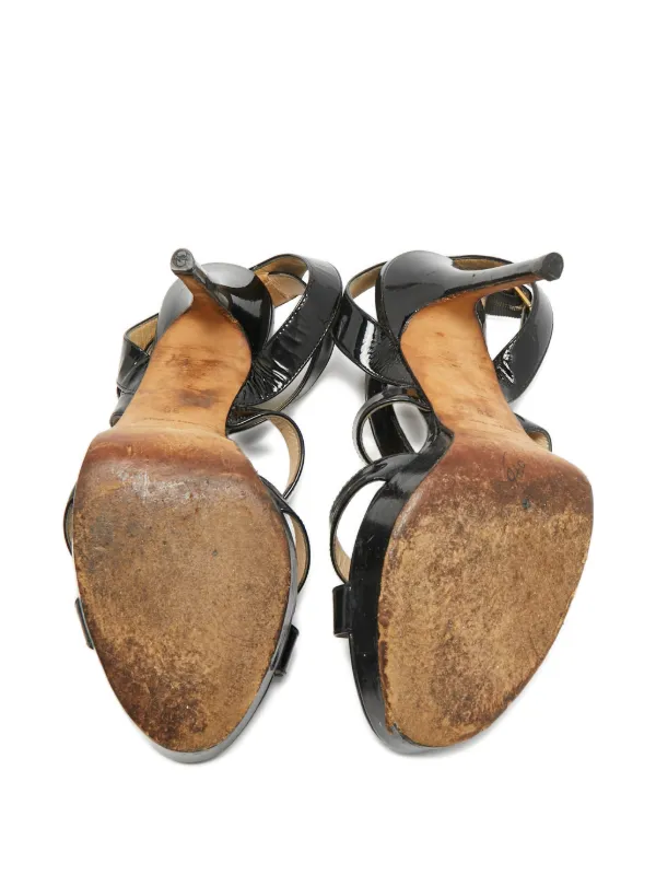 Jimmy Choo Pre-Owned Louise criss-cross-strap patent-leather