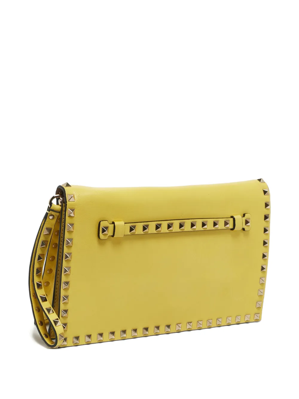 Valentino Garavani Pre-Owned Rockstud leather clutch bag - Giallo