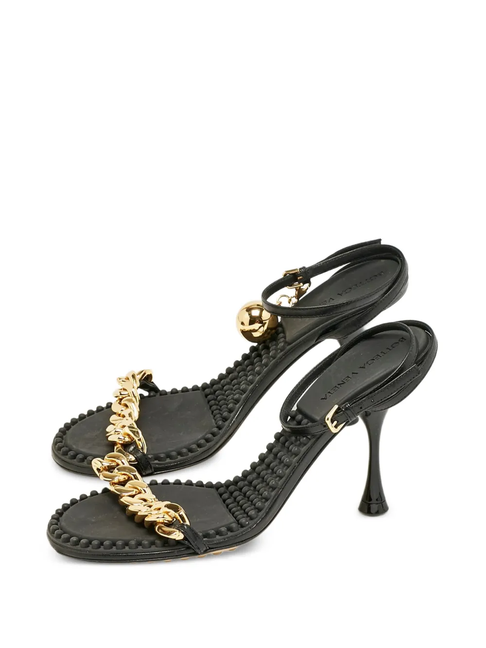 Bottega Veneta Pre-Owned chain-embellishment sandals - Nero