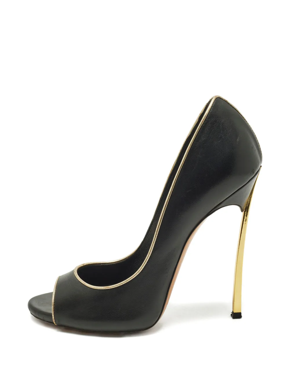 Casadei leather peep-toe pumps - Nero