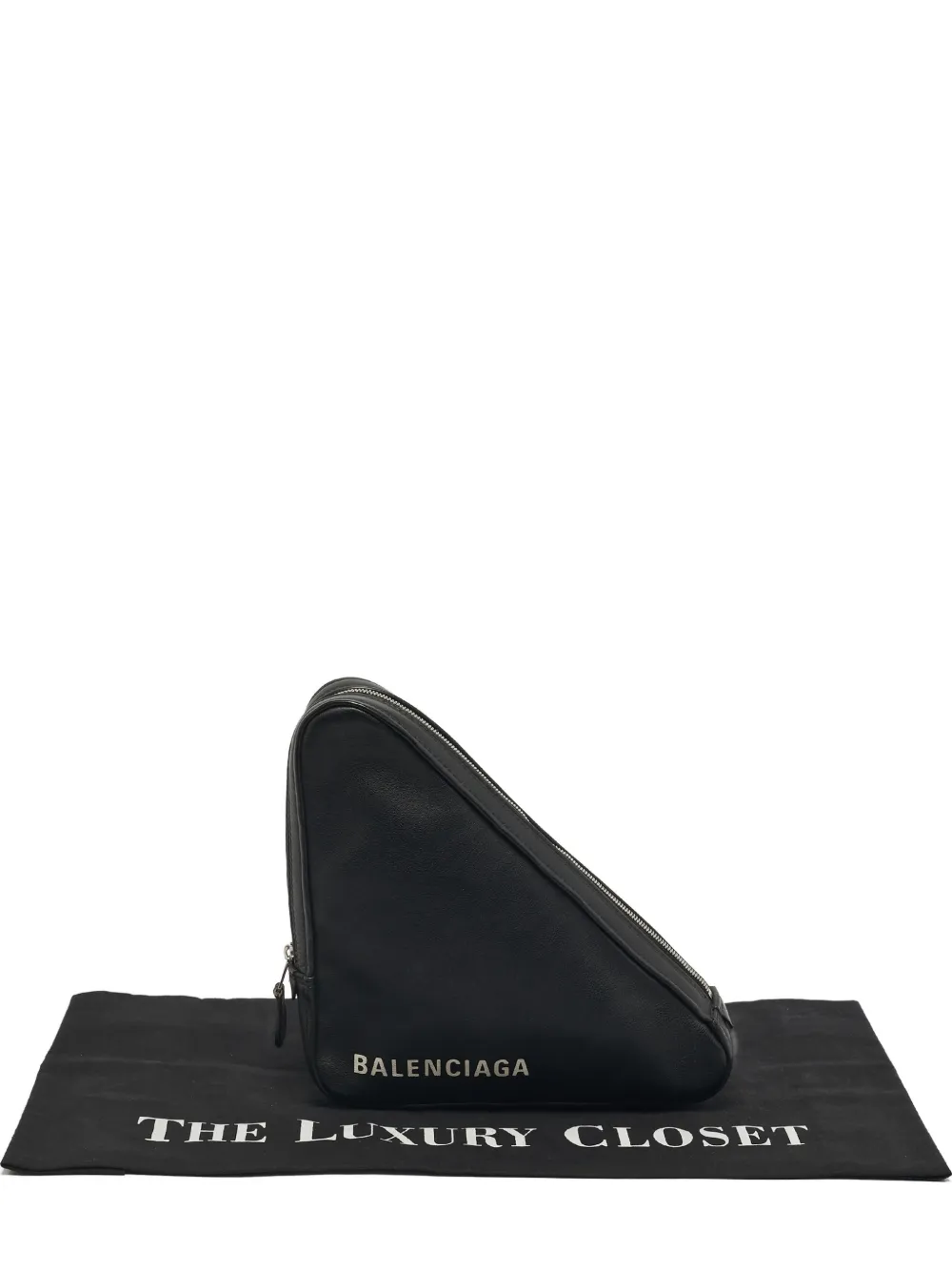 Balenciaga Pre-Owned triangular leather pouch - Nero