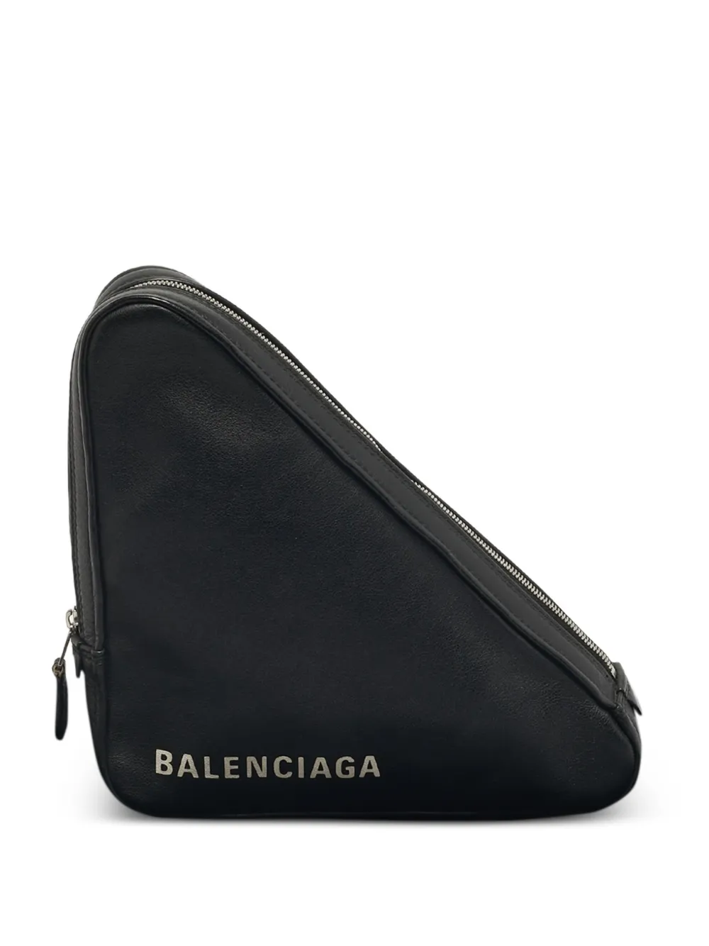Balenciaga Pre-Owned triangular leather pouch - Nero
