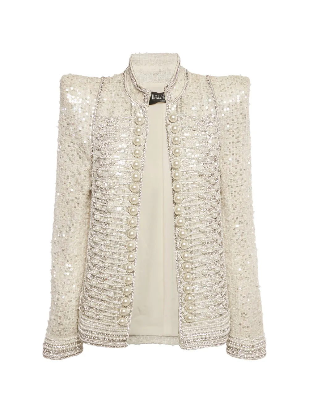 Balmain Pre-Owned embellishment tweed jacket - Toni neutri