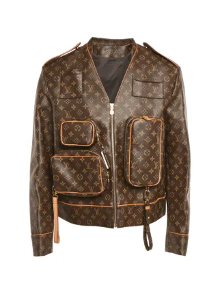 Louis Vuitton Pre-Owned Monogram faux-leather Jacket | Brown Louis Vuitton Pre-Owned Monogram faux-leather Jacket | Brown