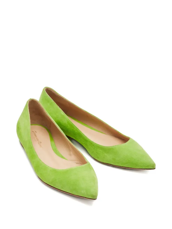 Gianvito Rossi スエード フラットシューズ | グリーン | FARFETCH JP