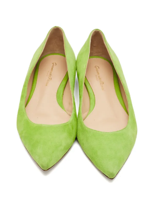 Gianvito Rossi スエード フラットシューズ | グリーン | FARFETCH JP