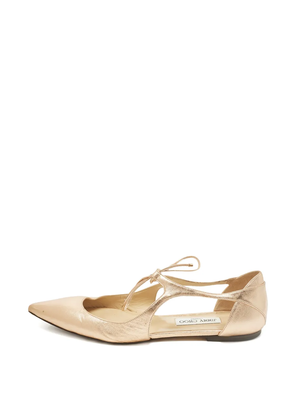 Jimmy Choo Pre-Owned Vanessa metallic ballet flats - Oro