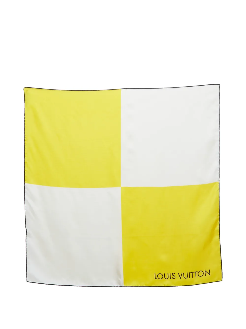 Louis Vuitton Pre-Owned checkered silk scarf - Giallo