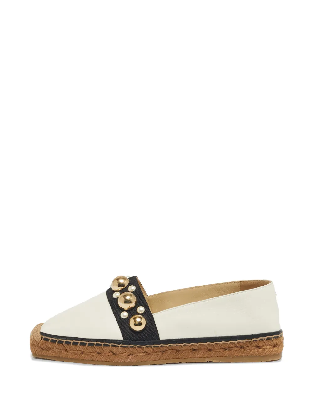 Jimmy Choo Pre-Owned stud-embellished espadrilles - Bianco