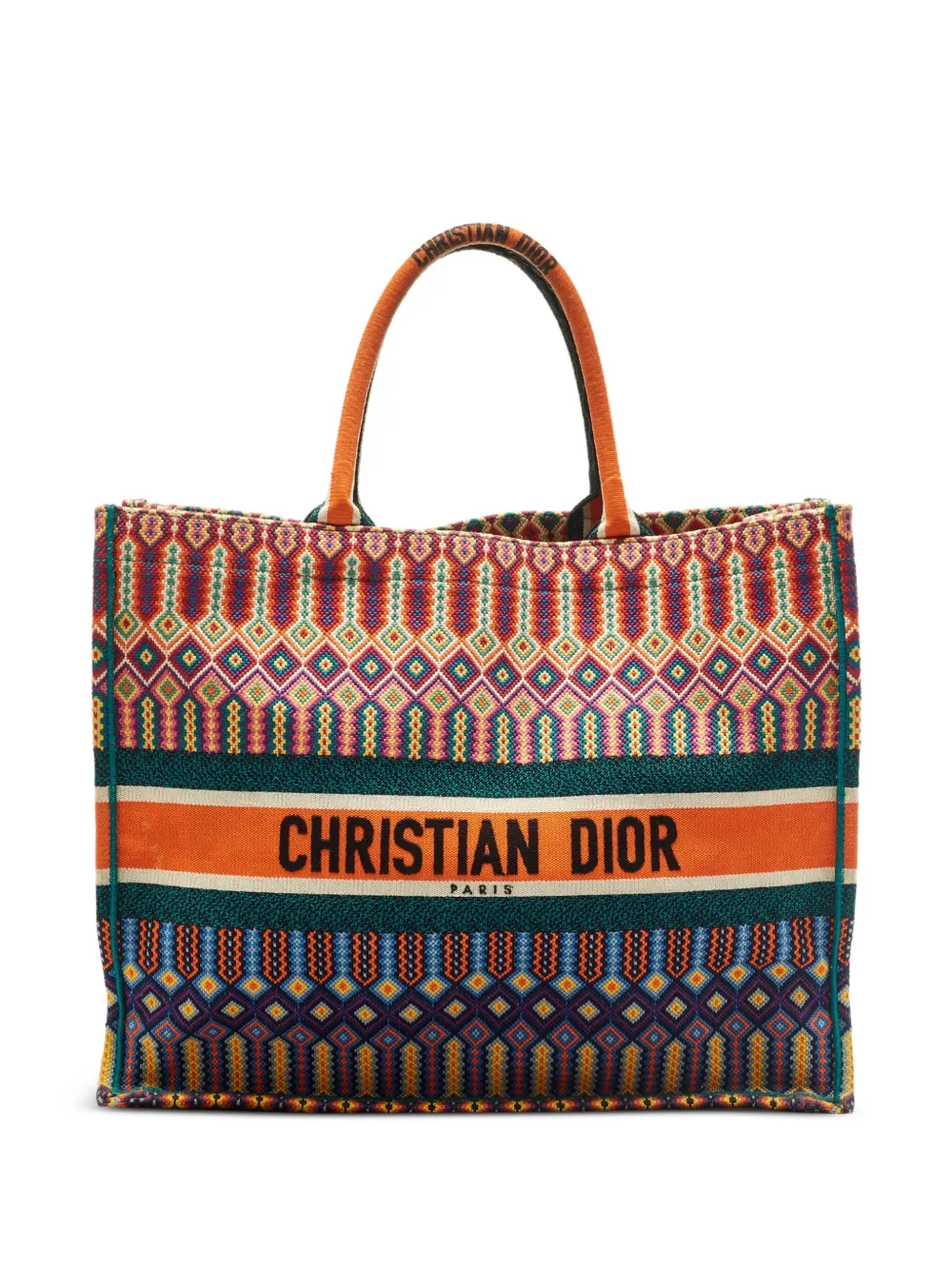 Christian Dior Pre-Owned 2018 Dior Book embroidered tote bag - Arancione
