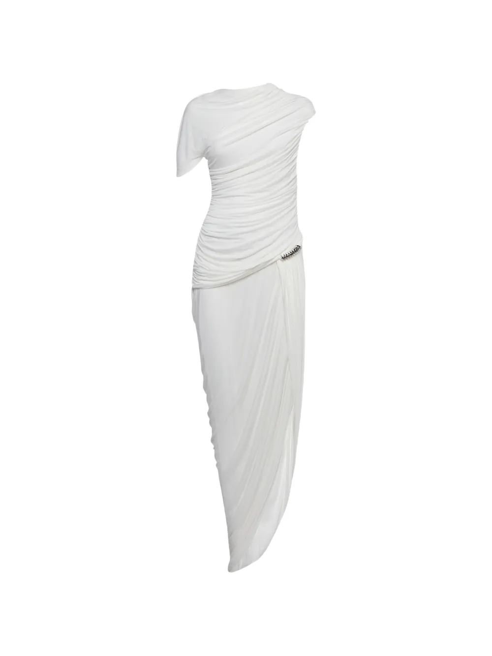 CHATS BY C.DAM ruched brooch maxi dress - Bianco