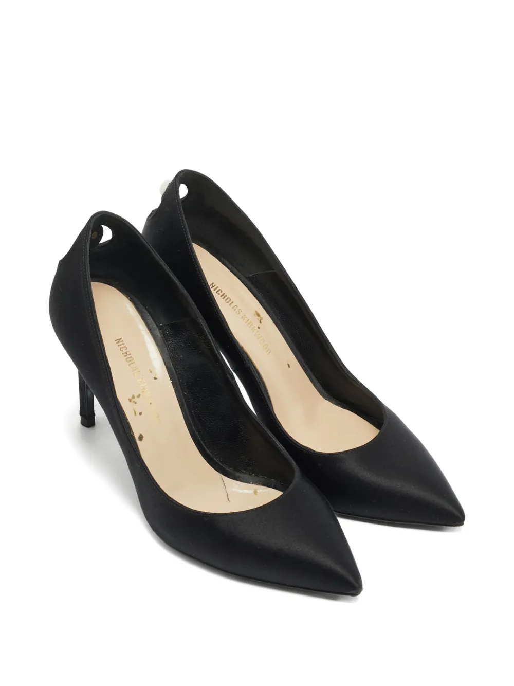 Nicholas Kirkwood satin heeled pumps - Nero