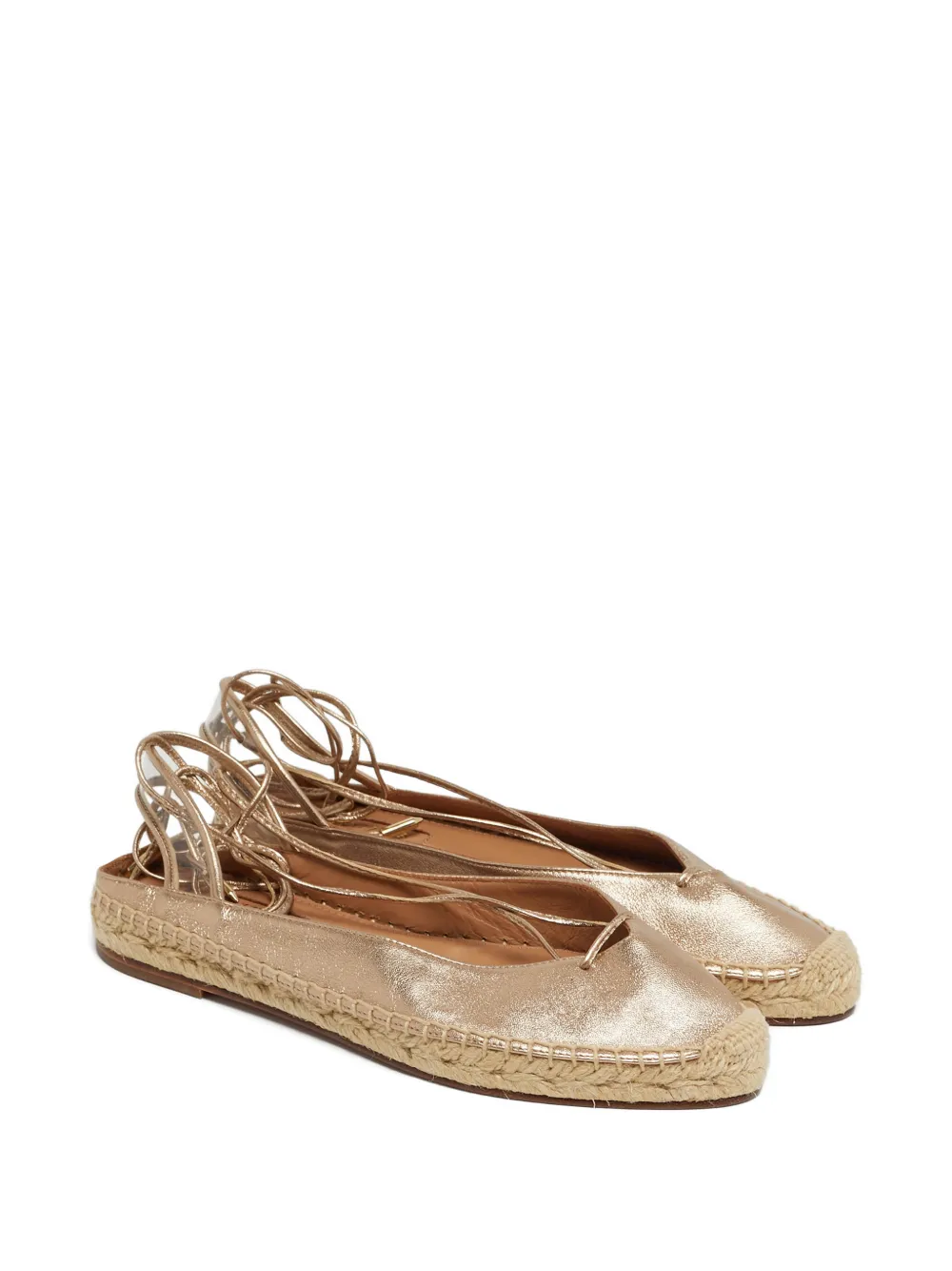 Aquazzura ankle-wrap espadrilles - Gold