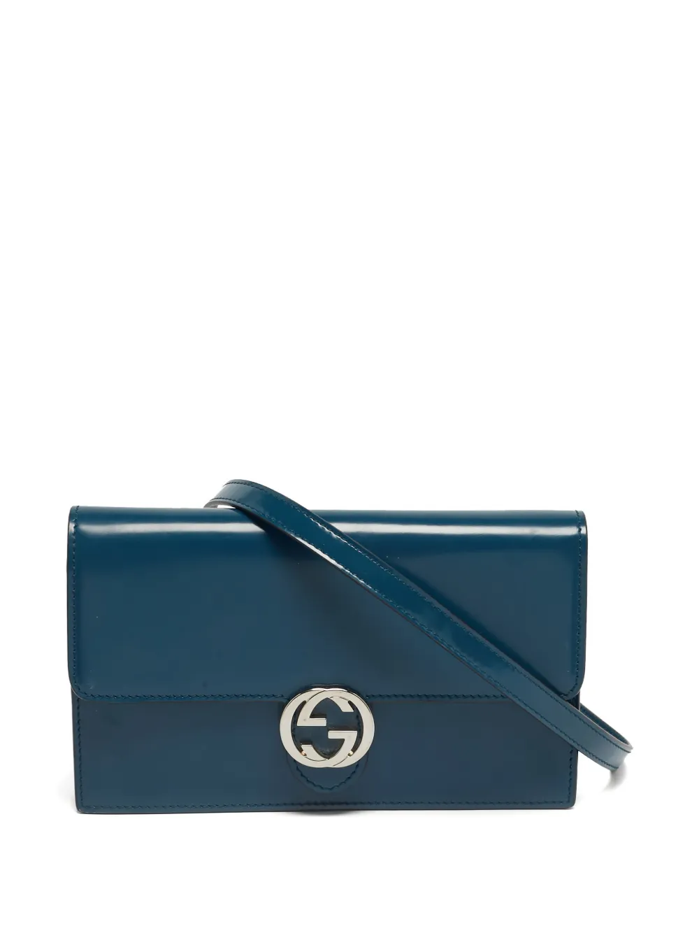 Gucci Pre-Owned Interlocking-G leather crossbody bag - Blu