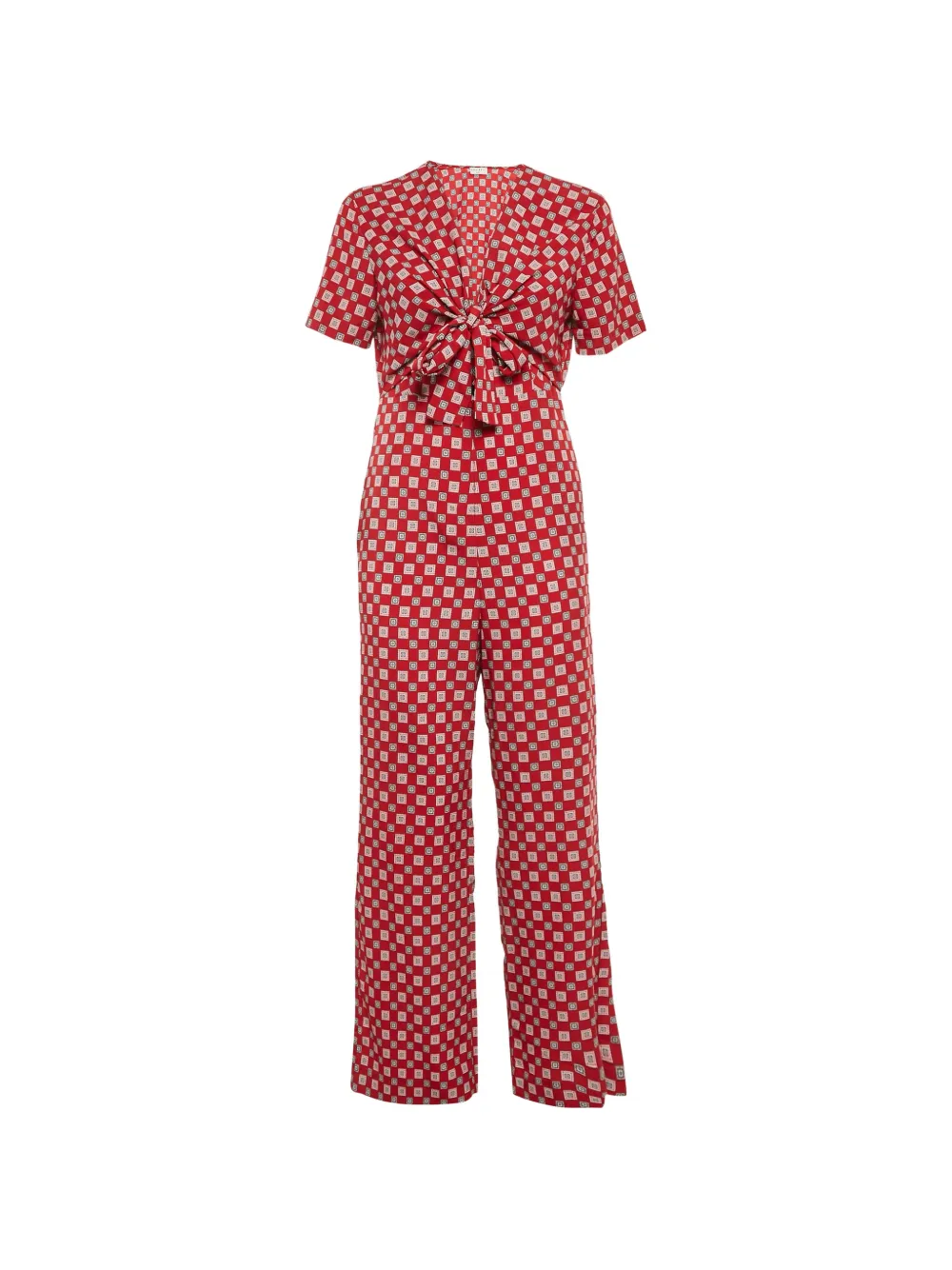 SANDRO printed crepe jumpsuit - Rosso