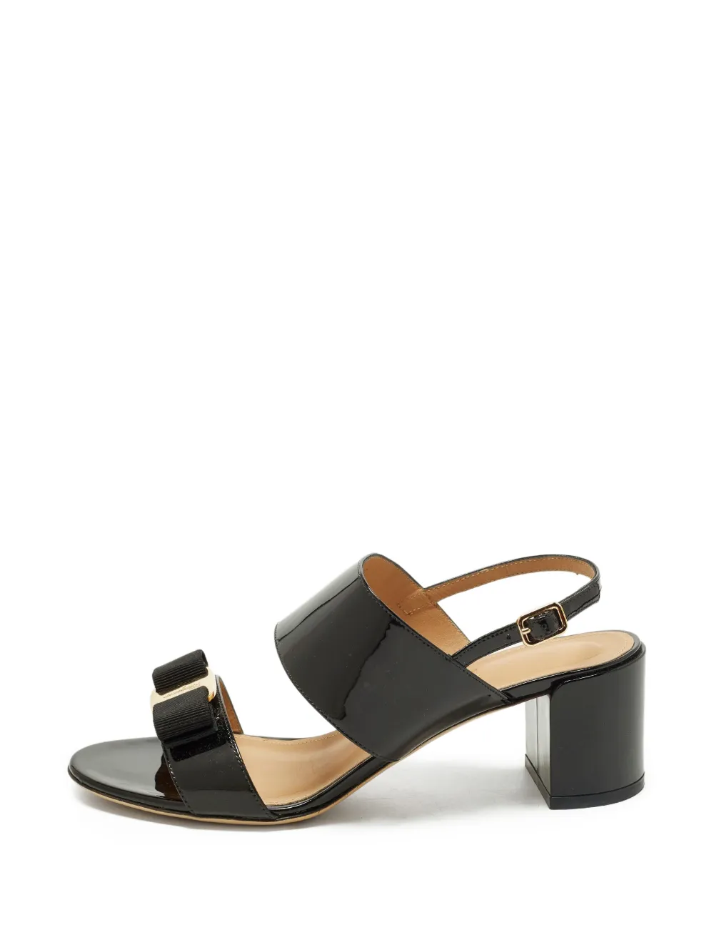Ferragamo Pre-Owned bow-detail leather sandals - Nero