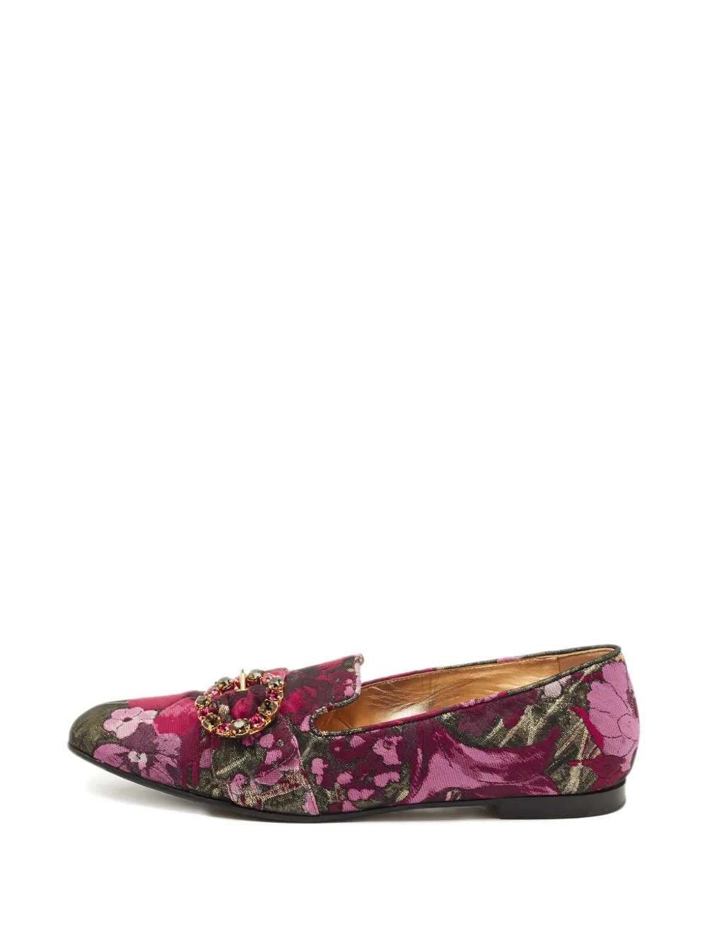 Dolce & Gabbana Pre-Owned crystal-detail loafers - Rosa