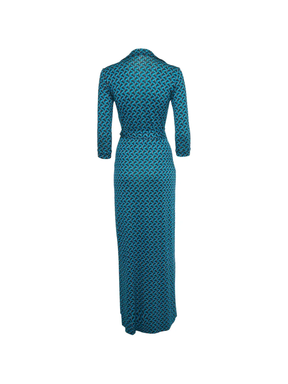 Robe En Soie Diane Von Furstenberg Bleue Imprimée - Taille 2 - Occasion Très Bon état