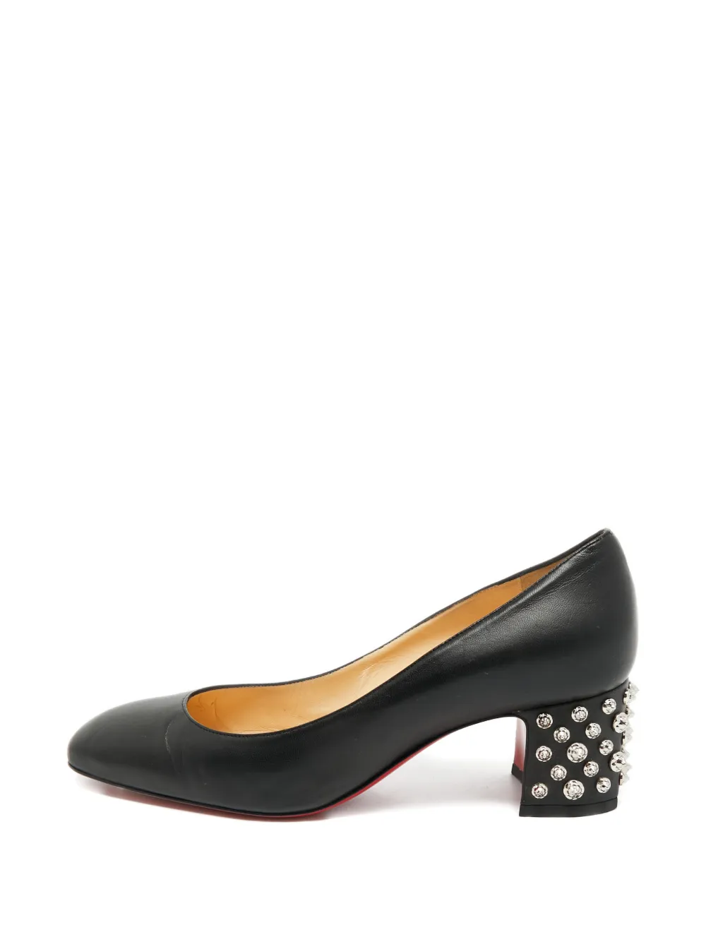 Christian Louboutin Pre-Owned block heel spiked pumps - Schwarz