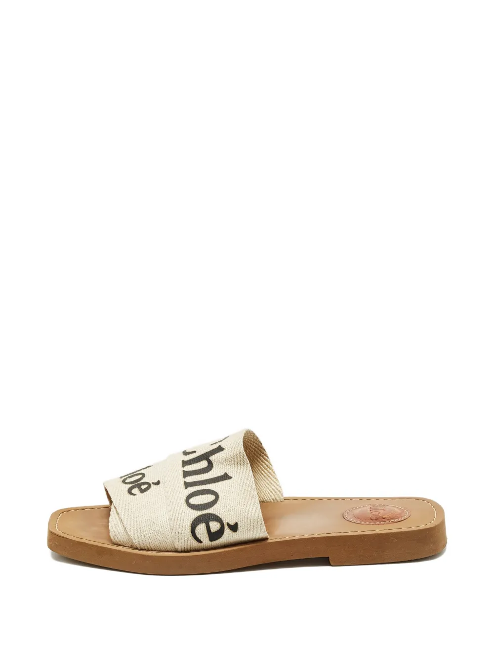 Chloé Pre-Owned canvas logo slides - Toni neutri