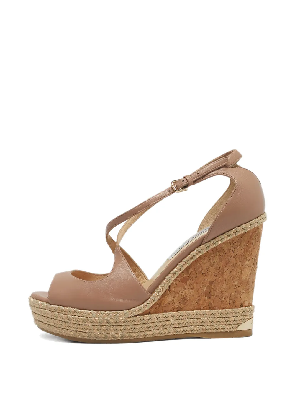 Jimmy Choo Pre-Owned leather wedge espadrilles - Toni neutri