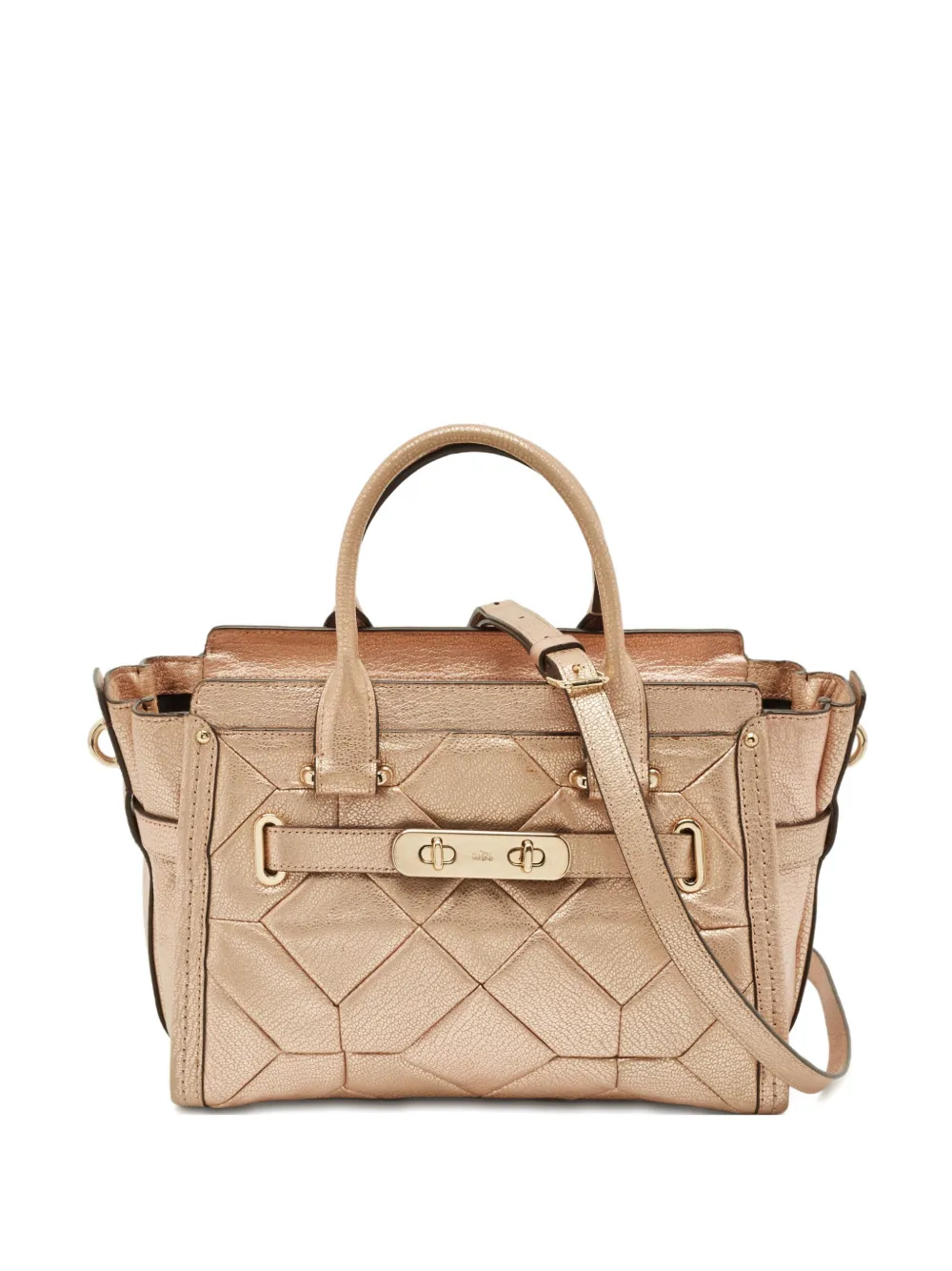 Coach quilted texture leather tote bag - Rosa