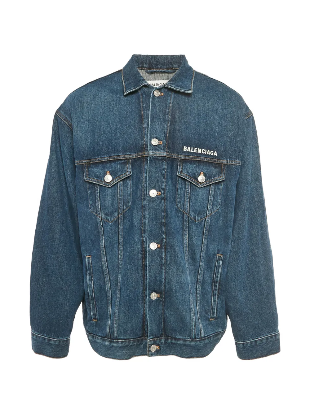 Balenciaga Pre-Owned embroidered denim jacket – Blue