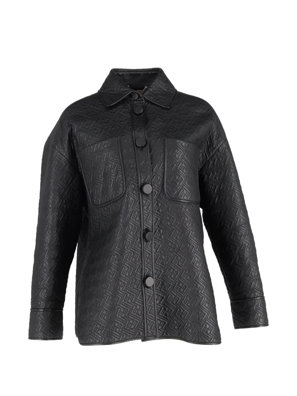 Fendi Pre-Owned monogram leather jacket - Nero