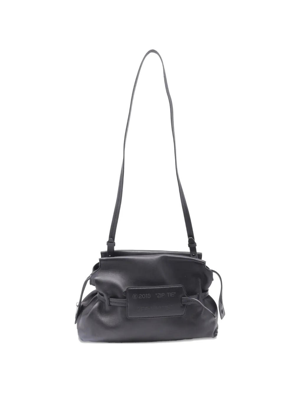 Off-White Pre-Owned zip-tie leather clutch bag - Nero