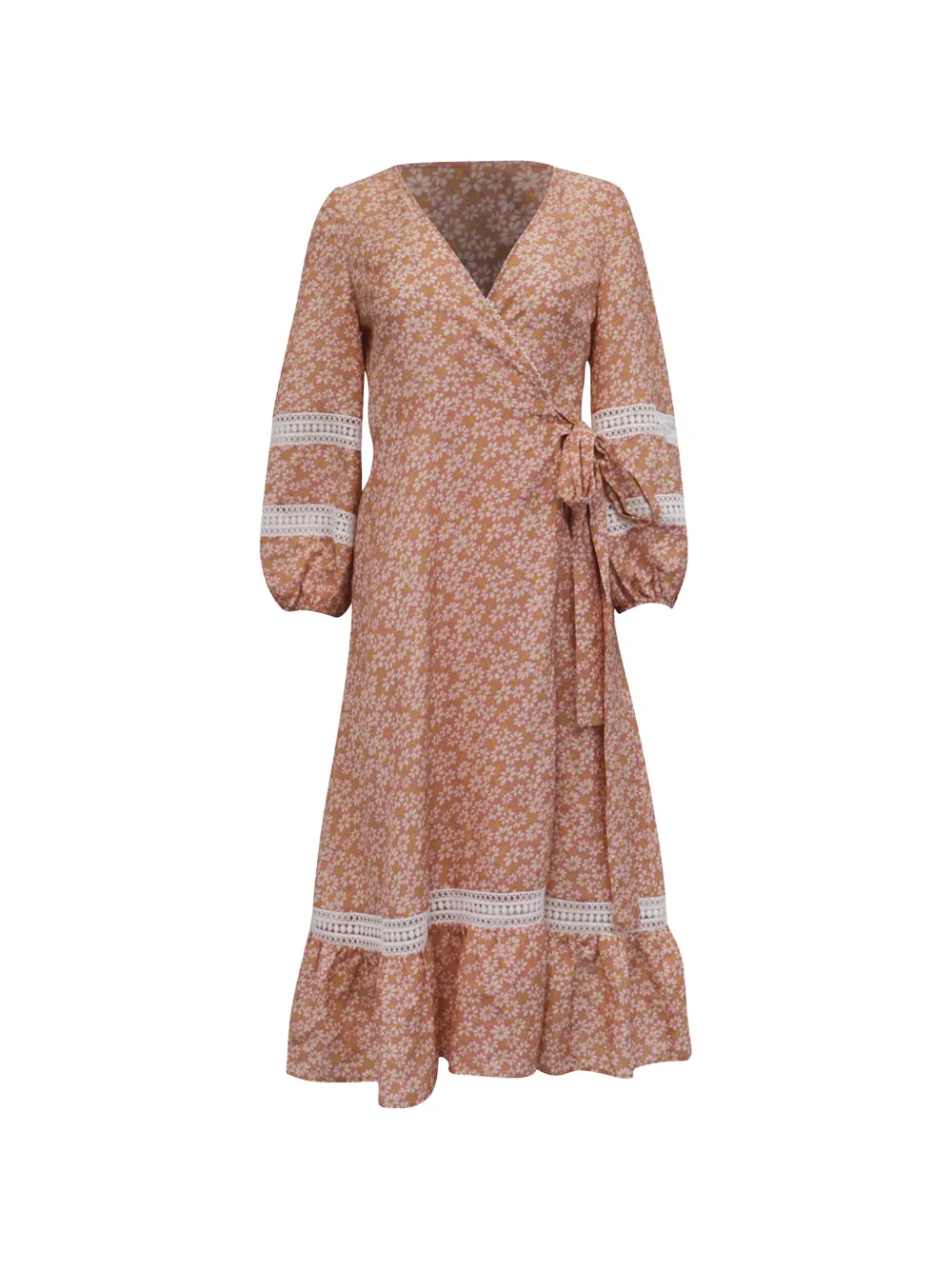 Maje printed wrap mini dress - Arancione