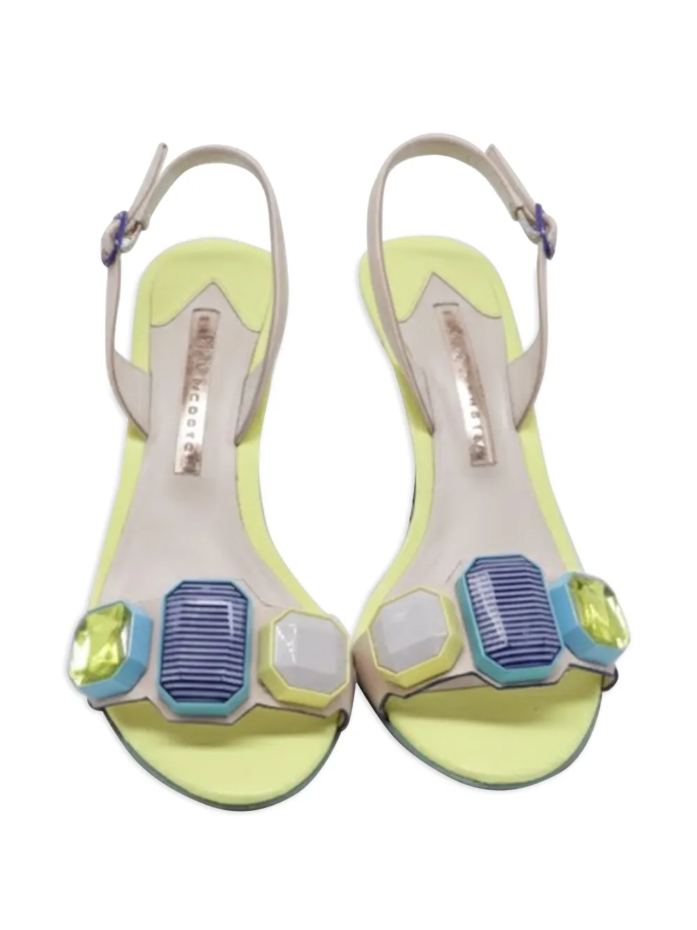 Jewel-Embellished Slingback Heeled Sandals