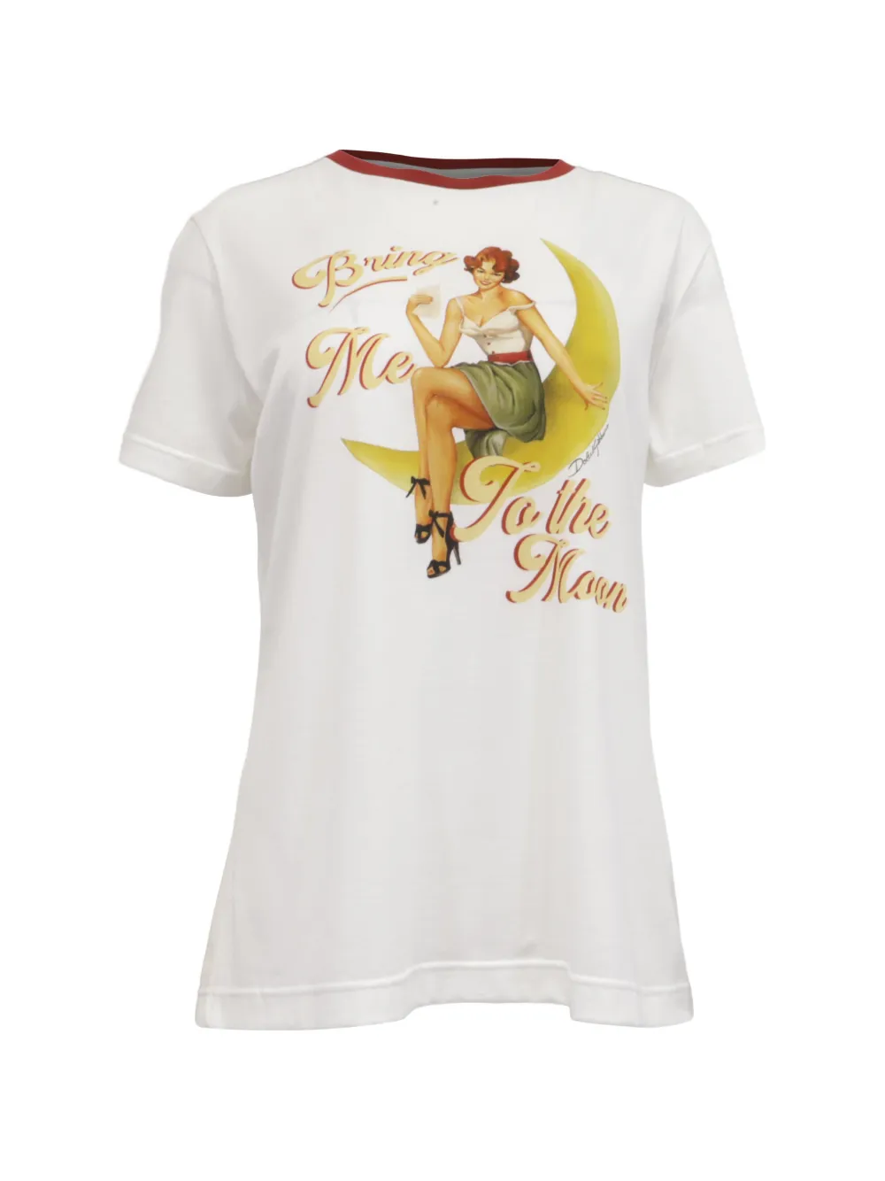 Dolce & Gabbana Pre-Owned Bring Me To The Moon graphic T-shirt - Bianco