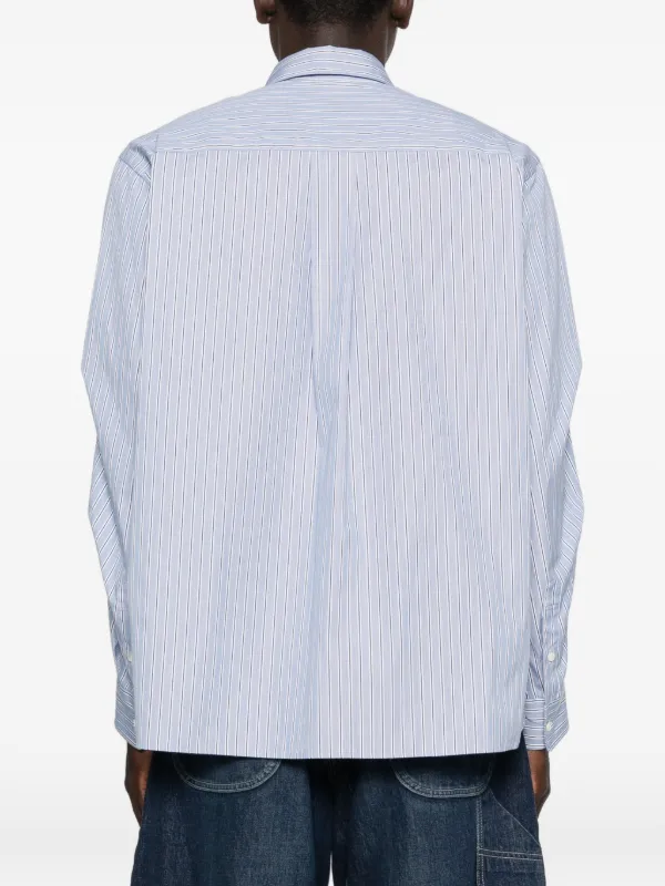 Sacai ストライプ レイヤードシャツ | ブルー | FARFETCH JP