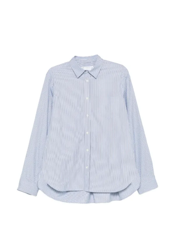 Sacai ストライプ レイヤードシャツ | ブルー | FARFETCH JP