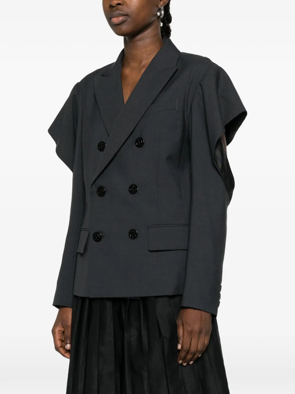 sacai Blazer met dubbele rij knopen Grijs