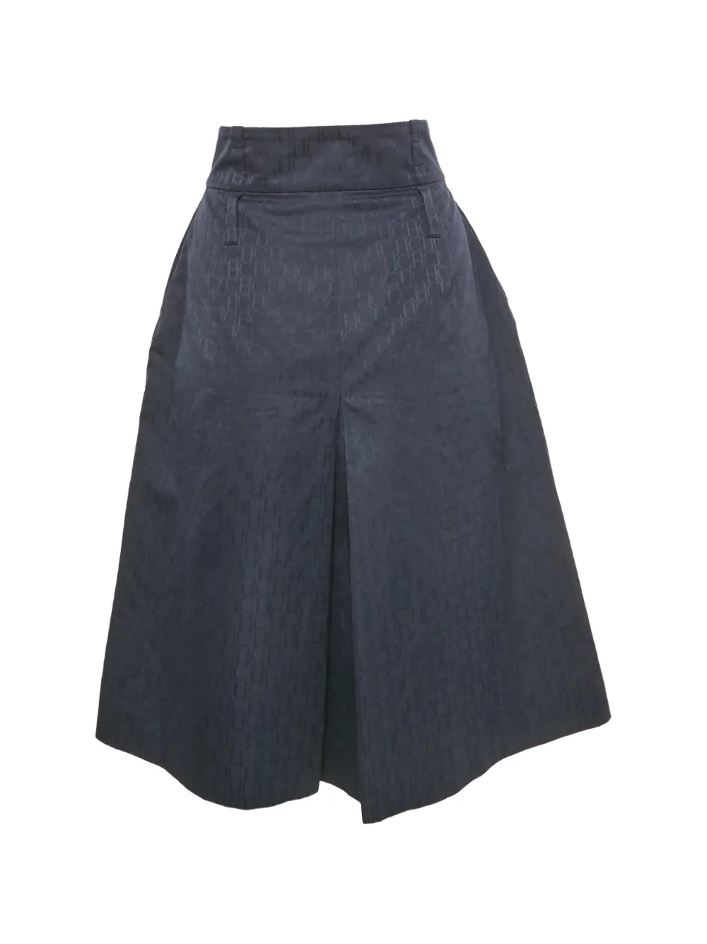 Carolina Herrera Vintage jacquard monogram skirt - Blu