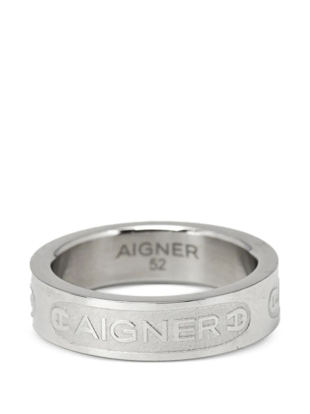 Aigner Vintage Anello con logo goffrato - Argento