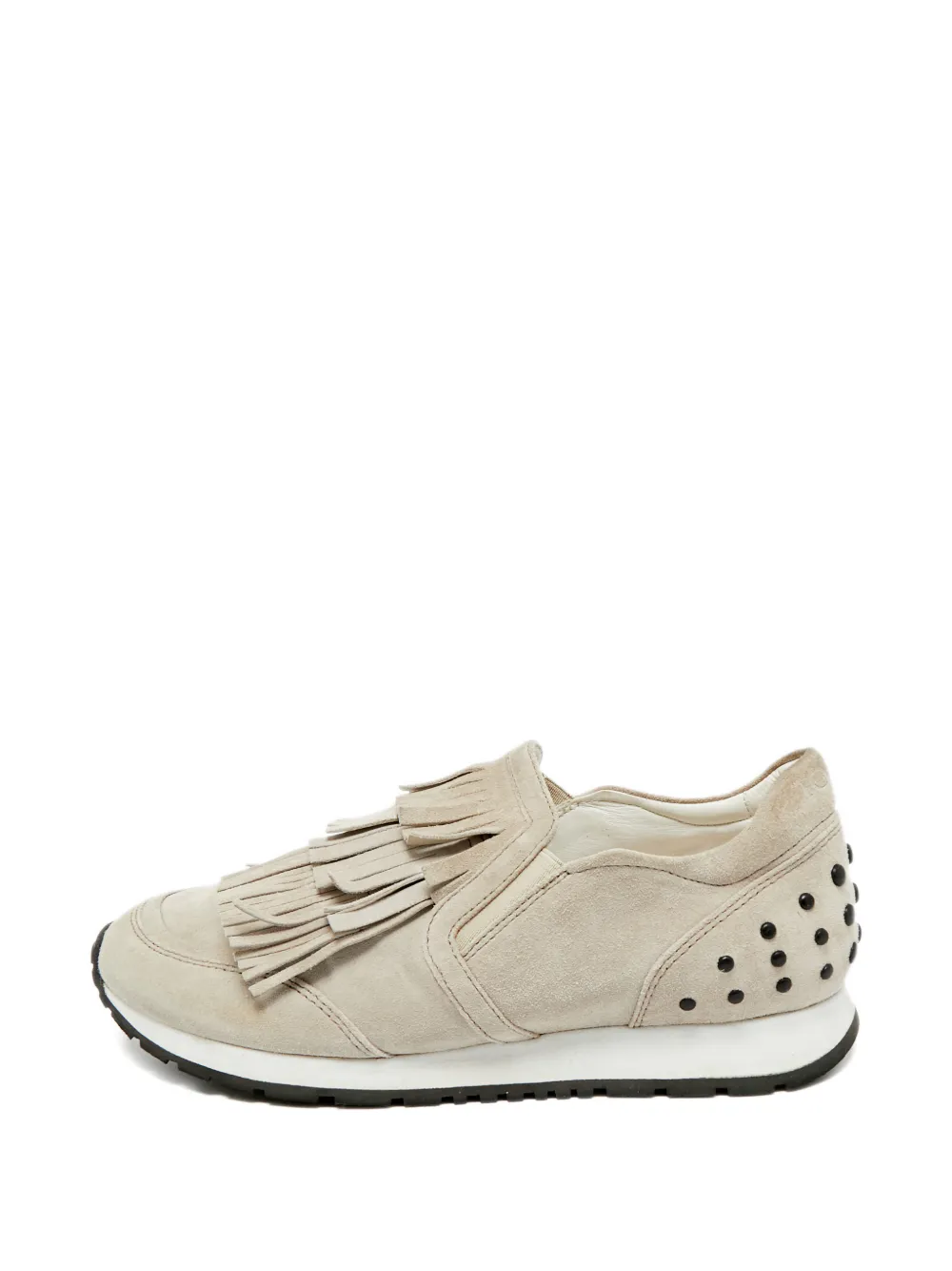 Tod's Vintage fringe studded sneakers - Toni neutri