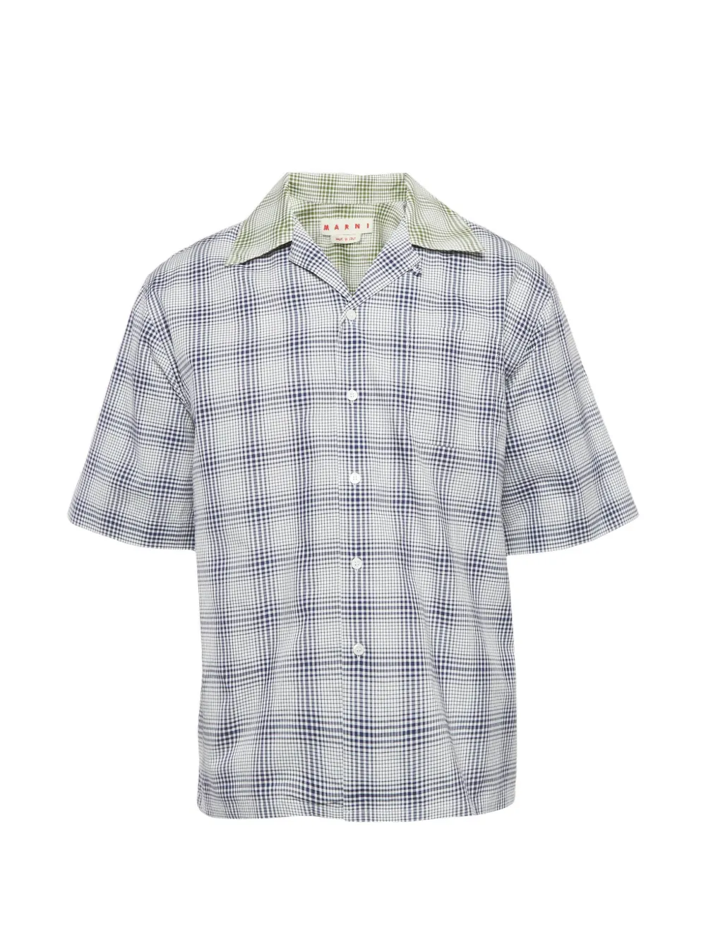 Marni Pre-Owned short-sleeved plaid shirt - Blu