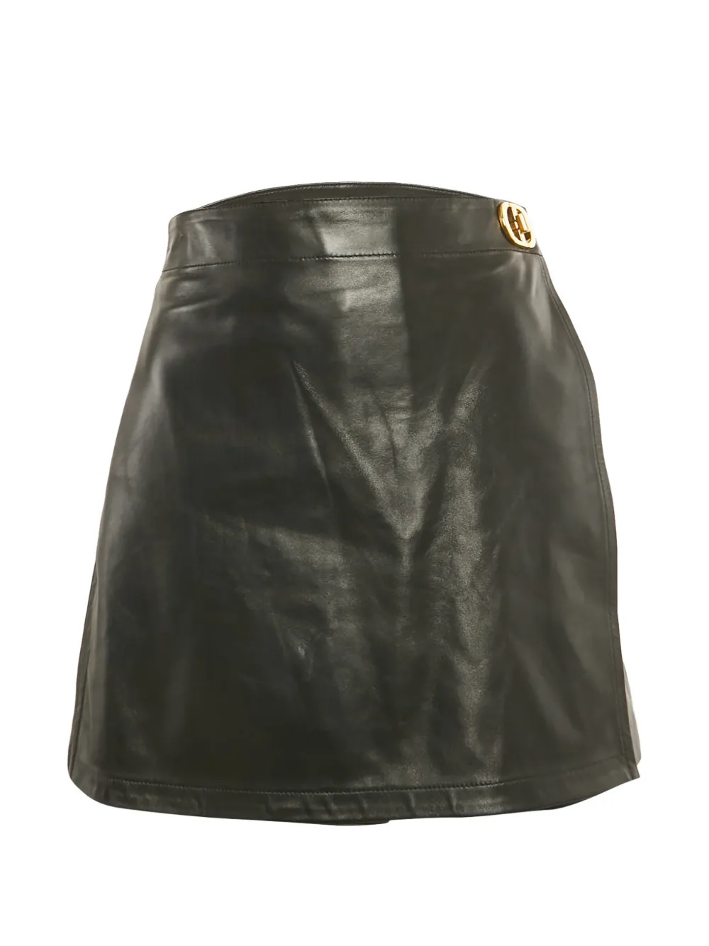 Christian Dior Pre-Owned leather logo skort - Nero