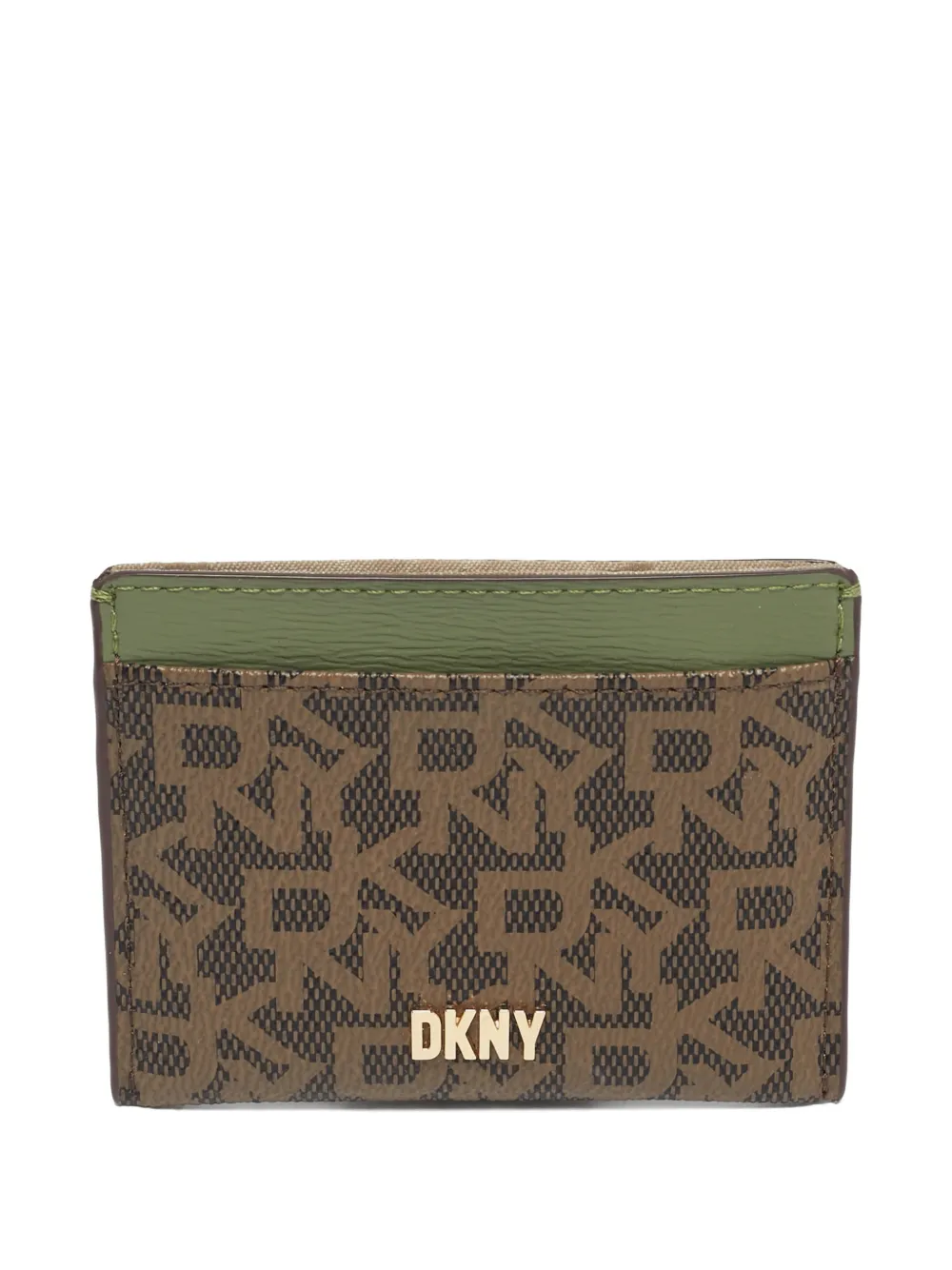 DKNY Vintage monogram coated canvas cardholder – Brown