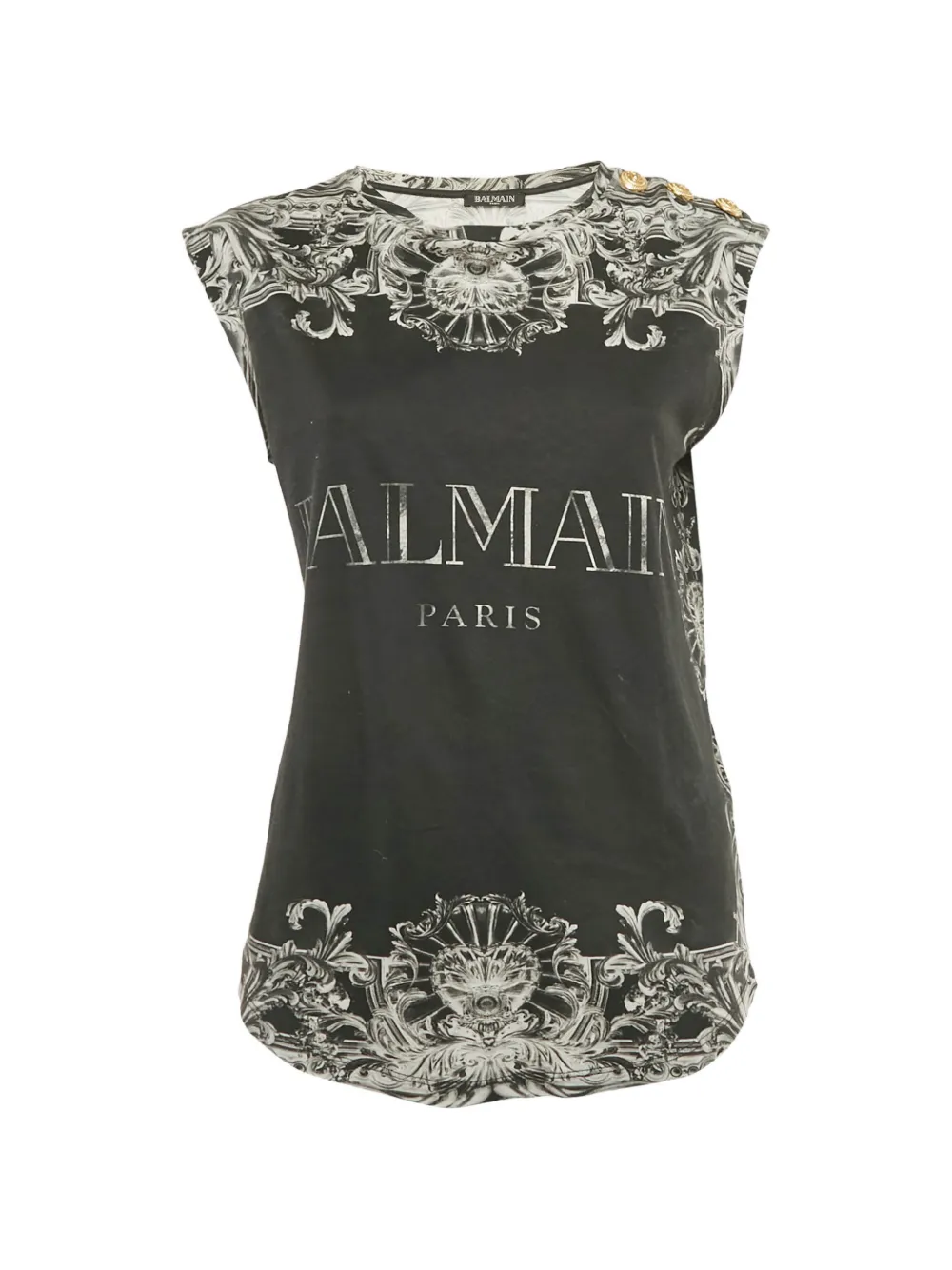 Balmain Pre-Owned sleeveless button-detail top - Nero