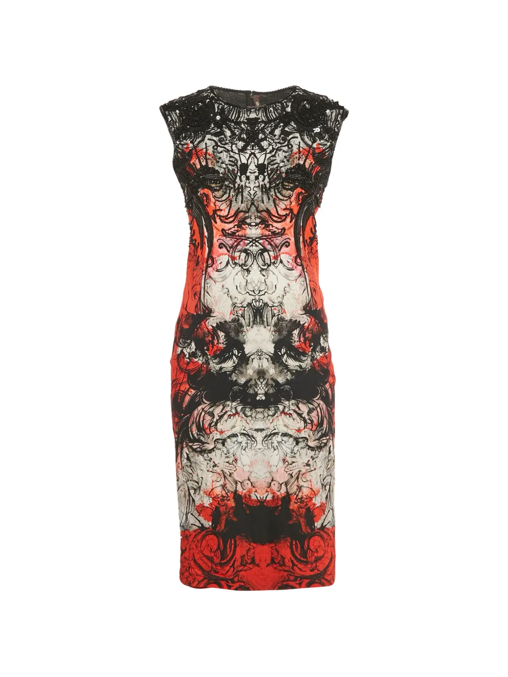 Roberto Cavalli Abito con stampa e perline - Nero