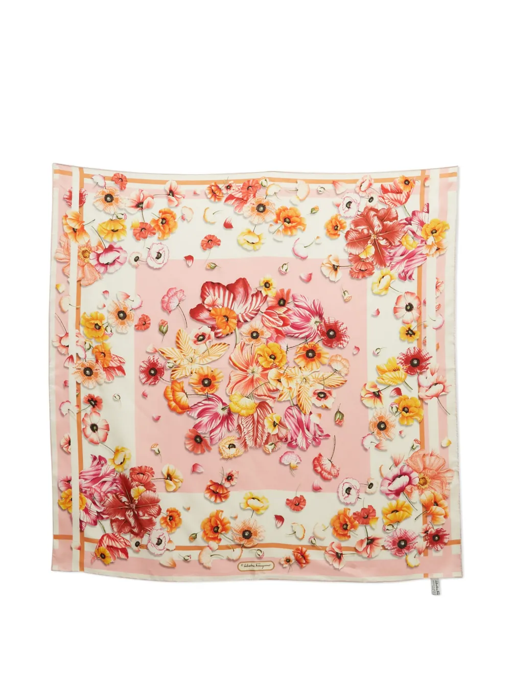 Ferragamo Pre-Owned silk floral scarf - Rosa